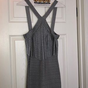 Silver Fringe Bandage Dress